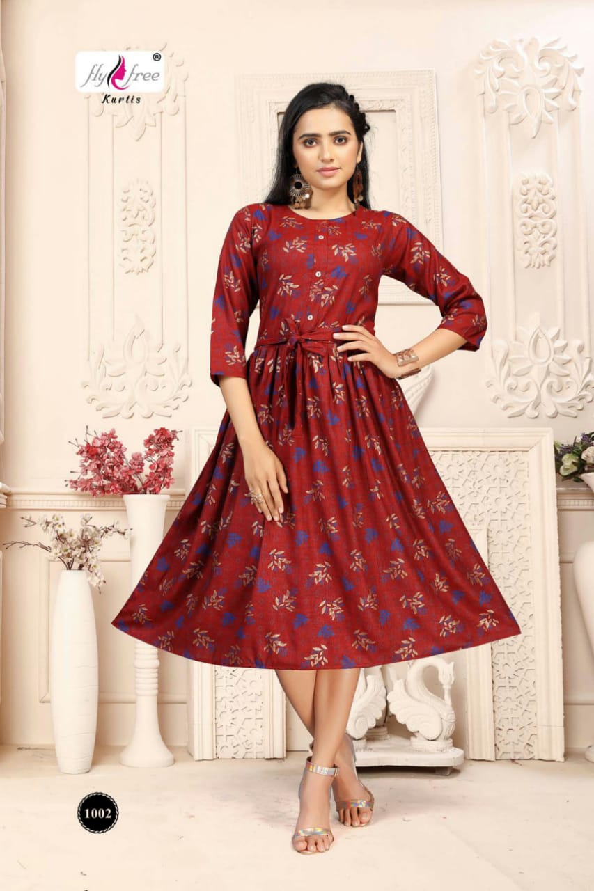 Fly Free Vink  Latest Fancy Designer Rayon Festive Kurti Catalog